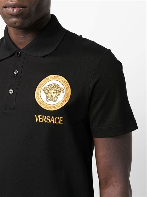 versace collection polo black|versace polo shirt medusa.